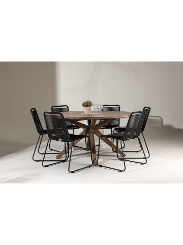 ebuy24 Gartenset Rosario 7-teilig Braun 140 x 140 cm