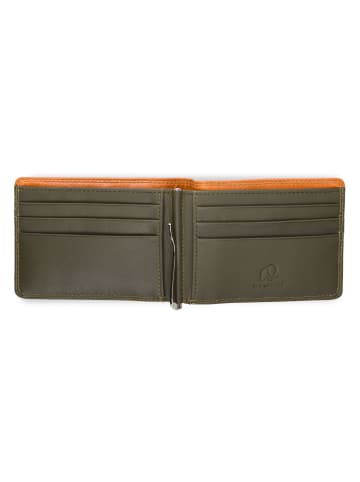 MYWALIT Geldbörse RFID Schutz Leder 11 cm tan-olive