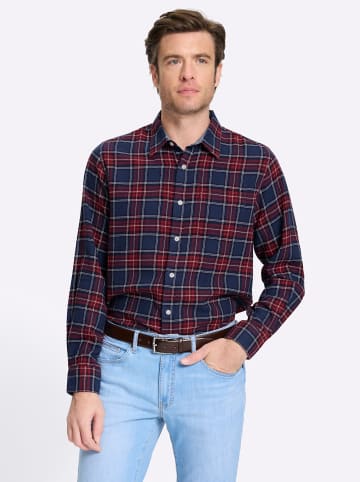 WITT WEIDEN Langarm-Hemd in marine-kirsche-kariert