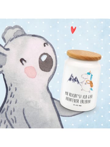 Mr. & Mrs. Panda Keksdose Einhorn Bergsteiger mit Spruch in Weiß