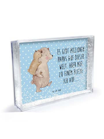 Mr. & Mrs. Panda Bilderrahmen Papa Bär mit Spruch in Blau Pastell