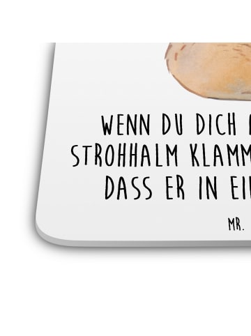 Mr. & Mrs. Panda Bieruntersetzer Capybara Wein mit Spruch in Weiß