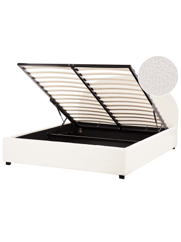 Beliani Doppelbett VAUCLUSE in Weiß - (W) 174 x (H) 112 x (L) 214 cm