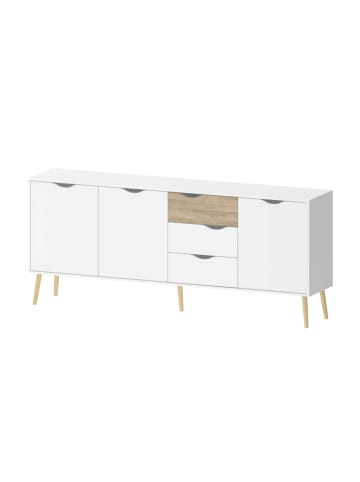 ebuy24 Sideboard Napoli Weiß 196 x 39 cm