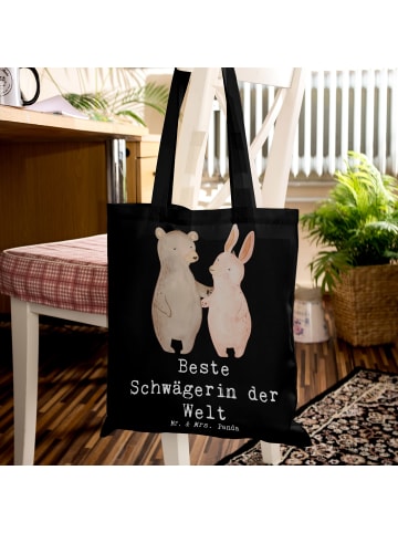 Mr. & Mrs. Panda Tragetasche Hase Beste Schwägerin der Welt mit ... in Schwarz