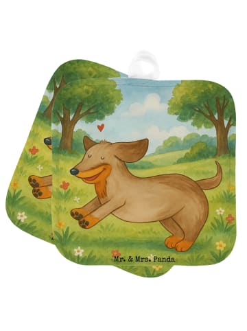 Mr. & Mrs. Panda Topfuntersetzer Hund Dackel Design ohne Spruch in Weiß