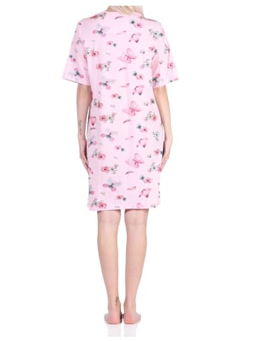 NORMANN Kurzarm Nachthemd Schmetterlingsprint 125 214 212 in rosa