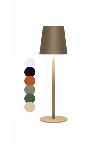 Coen Bakker LED Tischlampe dimmbar Innen & Außen 27,5x7cm Glatt in Taupe