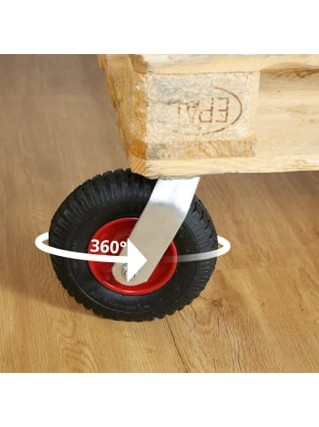 relaxdays Lenkrolle in Schwarz/ Rot - 2.50-4