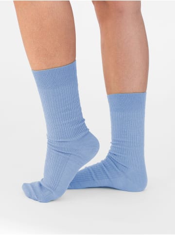 Erlich Textil  Socke 3er Pack Casual Cotton Gerippte Socken im 3er Pack in himmelblau