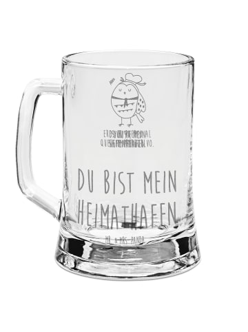 Mr. & Mrs. Panda Gravur Bierkrug Eule Matrose mit Spruch in Transparent