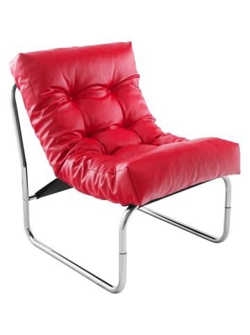 KADIMA DESIGN Design Loungesessel, Retro Style, Modular, Lobby, Chromkufen in Rot