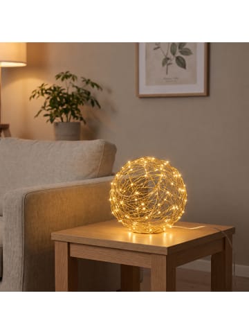relaxdays LED Dekokugel in Gold - Ø 20 cm