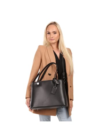 Toscanto Leder Schultertasche Toscanto Tasche schwarz ca. 37cm