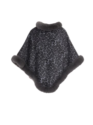 imala Damen Poncho in Grau grün