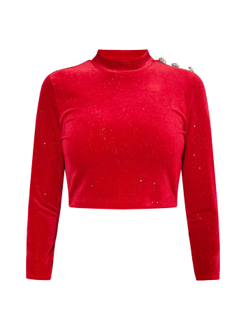 faina Samtshirt Mit Glitzer in Rot