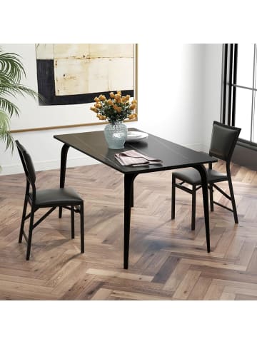 COSTWAY 2er Set Esszimmerstühle in Braun