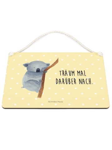 Mr. & Mrs. Panda holzbild Koalabär mit Spruch in Gelb Pastell