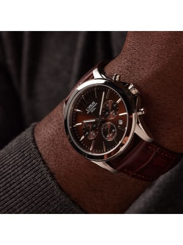 Lorus Leder Chronograph Lorus Silber