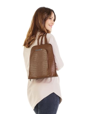 Cluty Rucksack echt Leder in cognac
