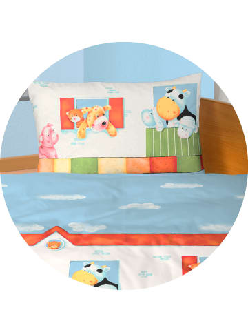 JACK 2 tlg. Biber Bettwäsche 100x135cm Bauernhof Tiere in Bunt