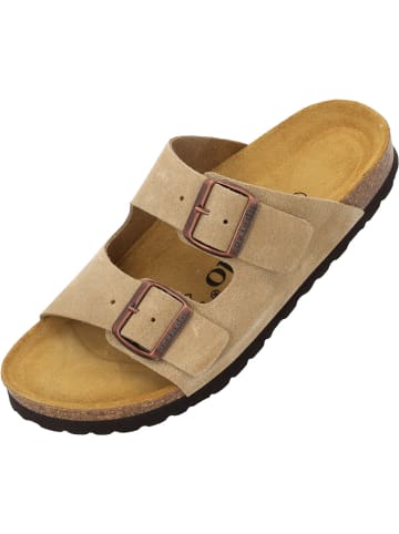 Palado Pantoletten Korfu Velours Premium Leather in Cappuccino