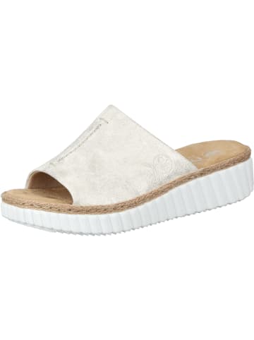 rieker Klassische Pantoletten, Plateau-Pantoletten in beige-gold