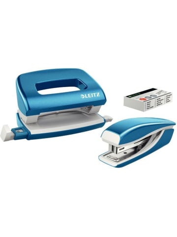 Leitz Schreibtisch-Set Nexxt Wow Heftgerät+Locher blau metallic