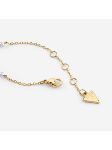 Guess Damen-Armband Herz Perlen Goldfarben