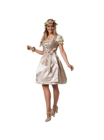 tectake Frauenkostüm Mini-Dirndl Burgau Modell 1 in beige