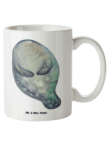 Mr. & Mrs. Panda Kaffeepott Seekuh Happy ohne Spruch in Weiß