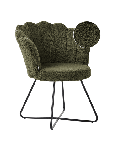 Beliani Sessel LOVELOCK in Grün/Schwarz - (W) 67 x (H) 86 x (L) 70 cm