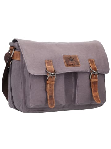 Greenburry Vintage Hemp Messenger 38 cm in light grey