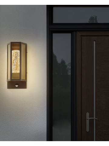 Beliani Wandleuchte für den Außenbereich FRUID in Braun - (W) 15 x (H) 35 x (L) 11 cm