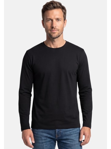 Ragman Langarmshirt Basic in Schwarz / dunkelblau