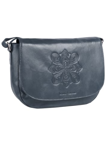 Bruno Banani Umhängetasche Mandala echt Leder in blau