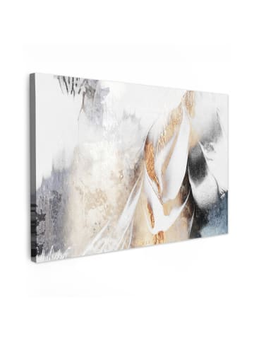 MuchoWow Leinwand bilder Abstrakte Kunst weiß gold (BxH)