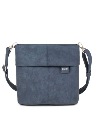 Zwei Mademoiselle M8 - Schultertasche 25 cm (sage) in nubuk-blue
