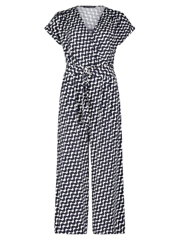 Betty Barclay Jumpsuit mit Eingrifftaschen in Dunkelblau/Weiß