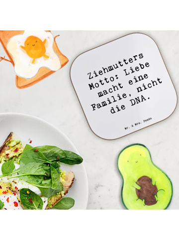 Mr. & Mrs. Panda Untersetzer Ziehmutter Liebe mit Spruch in Weiß