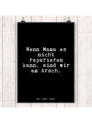 Mr. & Mrs. Panda Poster Wenn Mama es nicht... mit Spruch in Schwarz