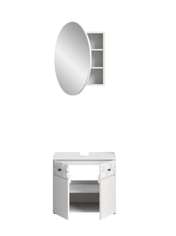 ebuy24 Badmöbelset Prisma (2-teilig) Weiß 60 x 37 cm