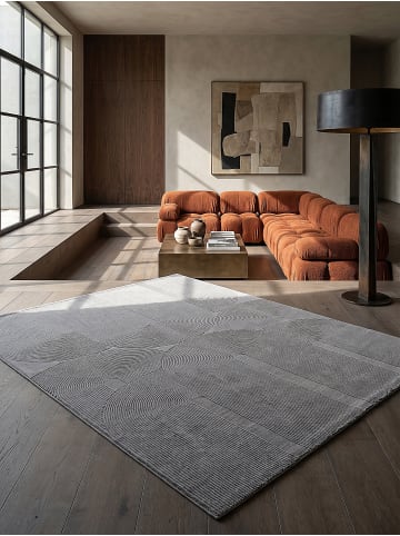 KADIMA DESIGN KASOS Teppich Kurzflor Grau 120x170 Geometrisch Polyester Waschbar in Grau