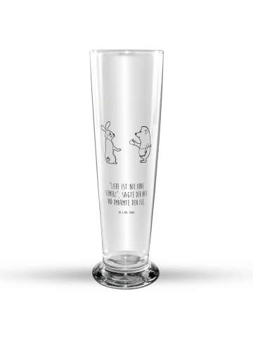 Mr. & Mrs. Panda Bierglas Hase Igel mit Spruch in Transparent