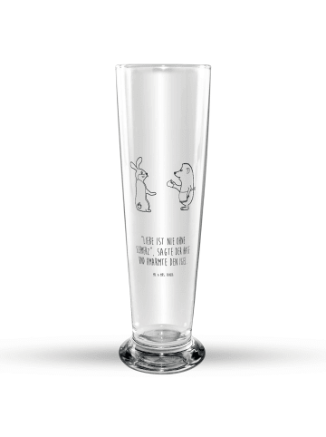Mr. & Mrs. Panda Trinkglas Hase Igel mit Spruch in Transparent