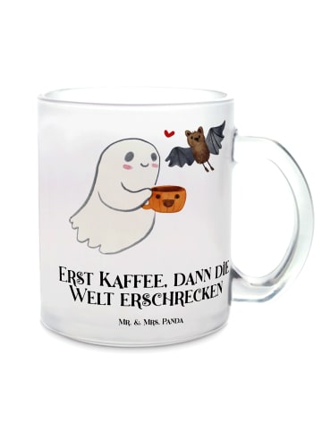 Mr. & Mrs. Panda Pott Gespenst Kaffee mit Spruch in Transparent