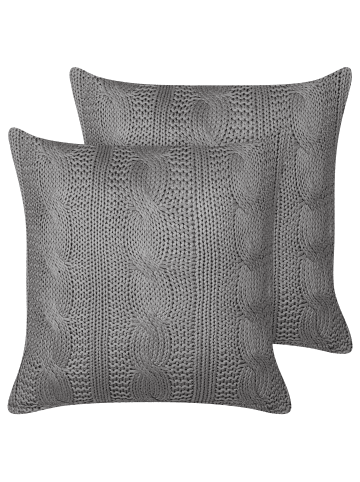 Beliani 2er-Set Dekokissen CONSTYLIS in Grau