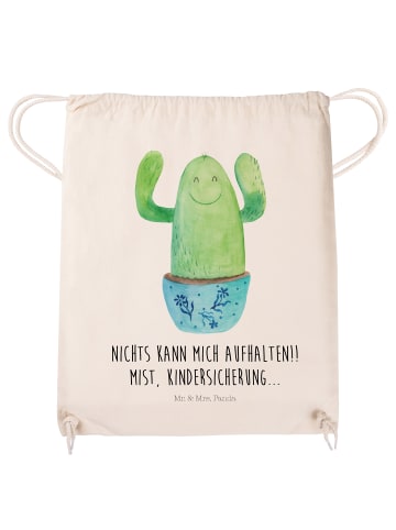 Mr. & Mrs. Panda Materialzugbeutel Kaktus Happy mit Spruch in Creme