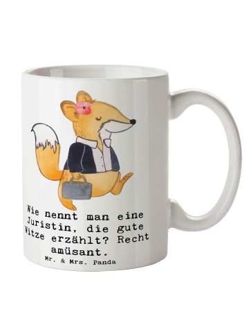 Mr. & Mrs. Panda Pott Juristin Humor mit Spruch in Weiß