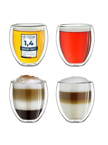 Creano 4er Set Thermoglas dg-b "Doppelwandglas" - 400ml Glas